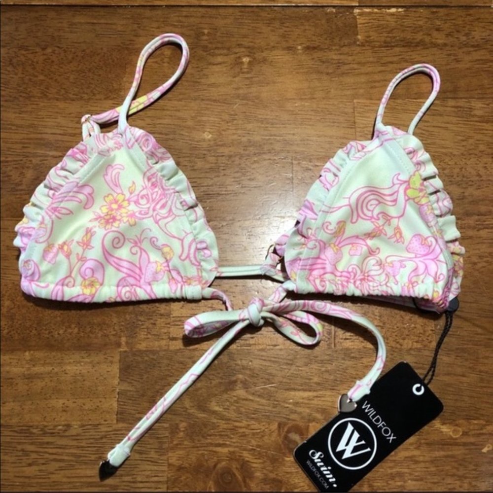 WildFox NWT Women’s Unicorn Ruffle Bikini Top S